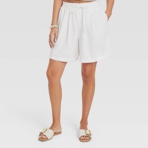 Universal Thread Mid-Rise Linen Pull-On Shorts size L
